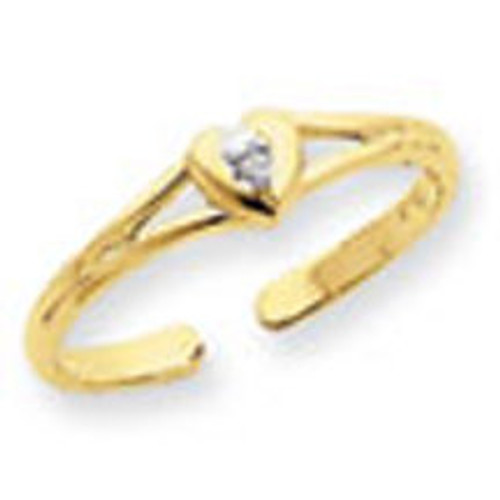 Yellow Gold .01ct Diamond Heart Toe Ring