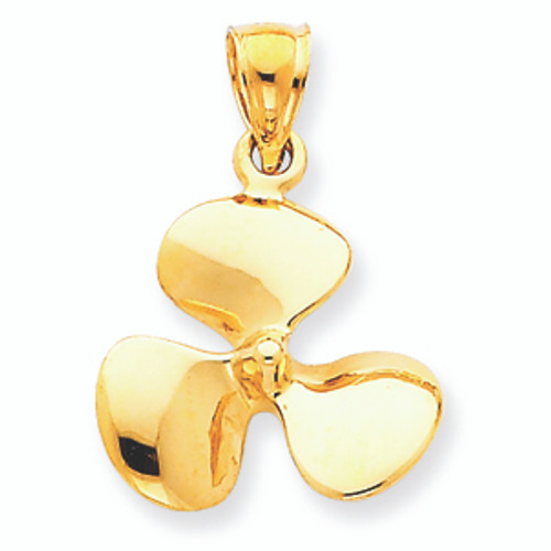 14K Gold Propeller Pendant