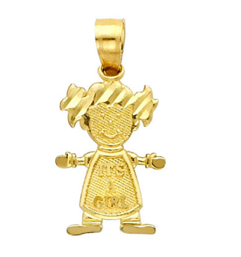 14K Gold Baby Girl Cutie Charm