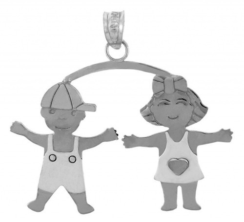 Silver Baby Charms and Pendants -  Boy and Girl