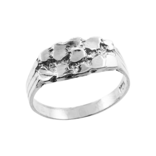 Silver Boy's Nugget Ring