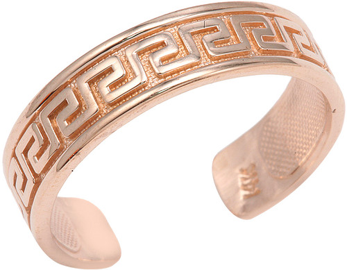 Rose Gold Greek Key Toe Ring