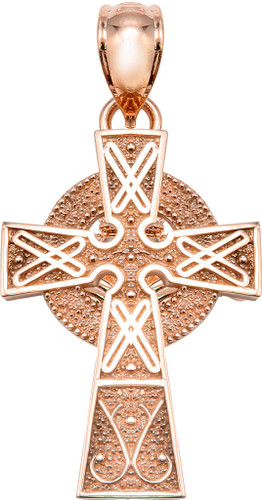 Rose Gold Celtic Cross Pendant -Small