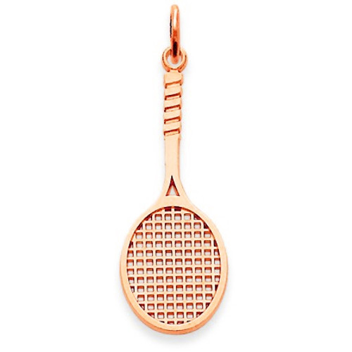 Rose Gold Tennis Racket Charm Pendant