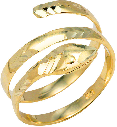 Yellow Gold Coiled Snake Ring