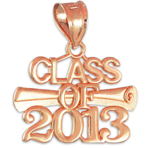 Rose Gold "CLASS OF 2013" Graduation Charm Pendant