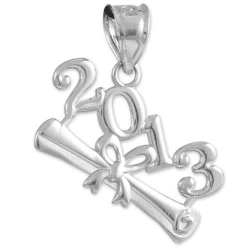 2013 Graduation Silver Charm Pendant