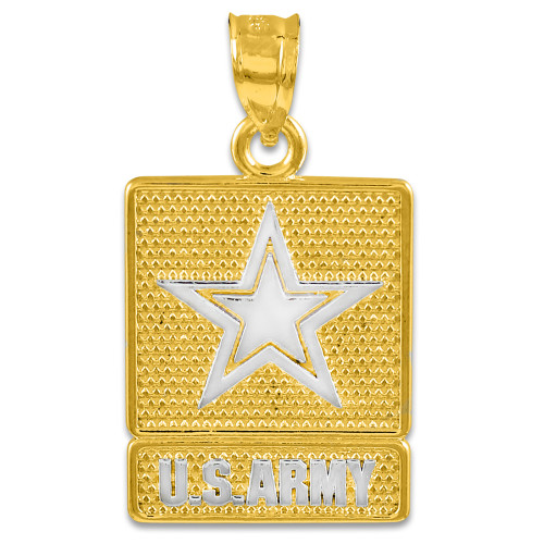 Two-tone Gold US ARMY Pendant
