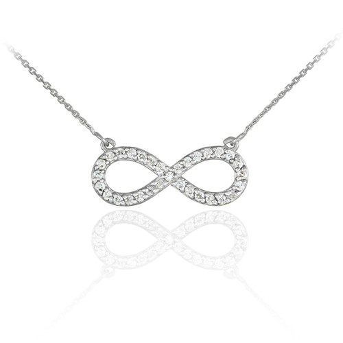 Sterling Silver Clear CZ Infinity Pendant Necklace