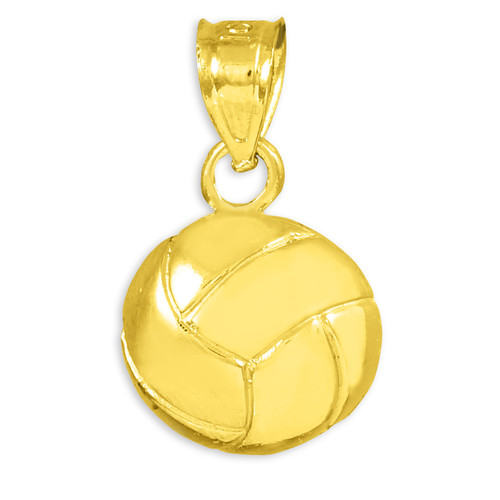 Gold Volleyball Charm Sports Pendant Necklace