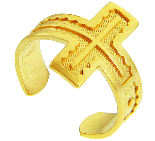 Yellow Gold Cross Toe Ring
