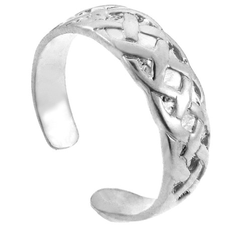 Bold White Gold Trinity Knot Toe Ring