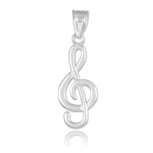 White Gold Treble Cleft Pendant