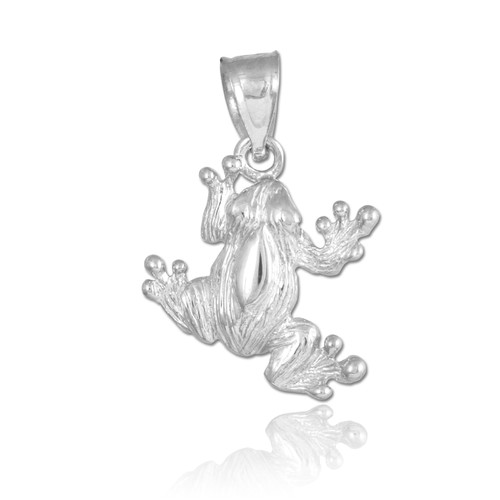 White Gold Frog Charm Pendant