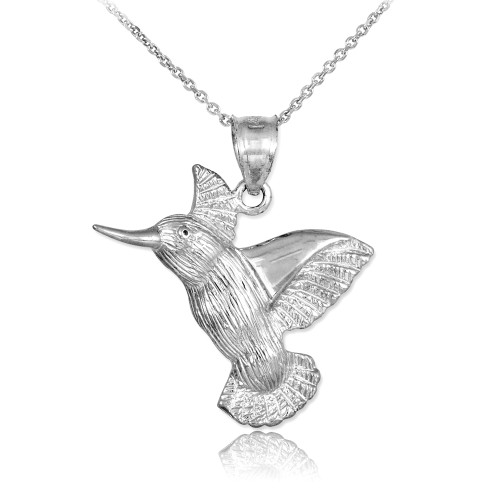 Silver Hummingbird Pendant Necklace