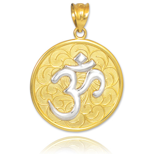Two-Tone Gold Om Medallion Pendant