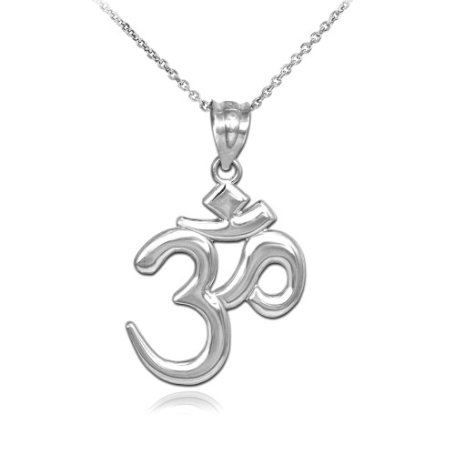 Solid Silver Om/Ohm Pendant Necklace