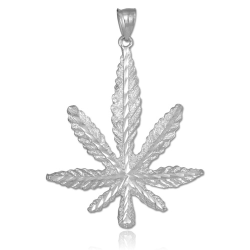 Silver Marijuana Leaf Cannabis Pendant