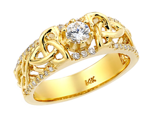 Yellow Gold Celtic Knot Diamond Wedding Ring