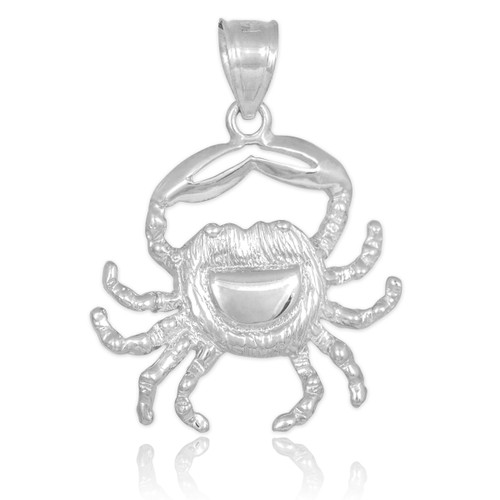 white gold crab pendant
