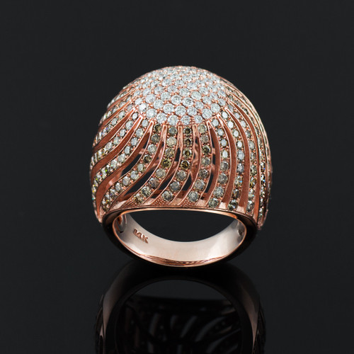 18K Rose Gold Diamond Pave Cocktail Ring