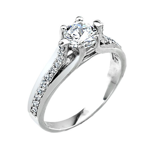 10k White Gold Engagement Wedding Ring