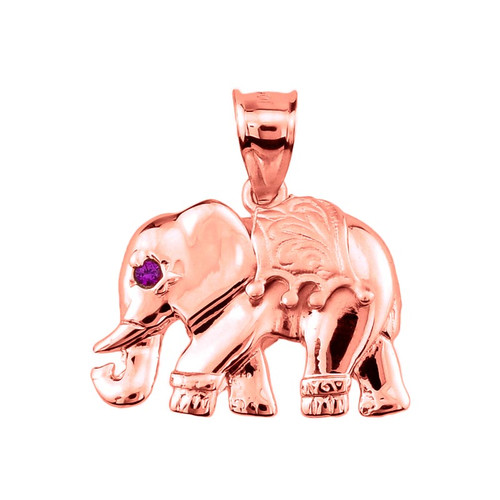 10k Rose Gold Elephant Pendant