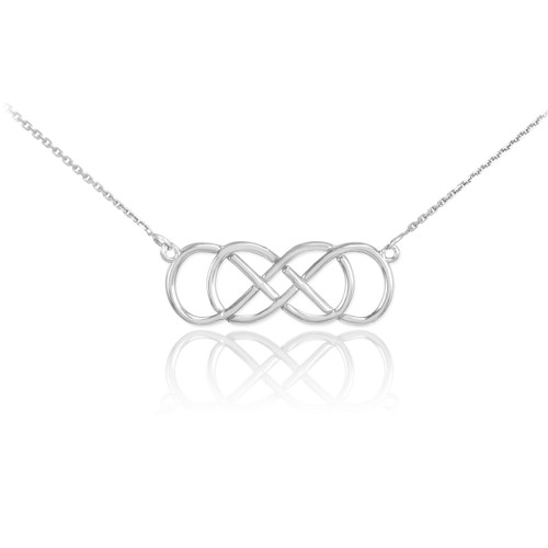 Sterling Silver Double Knot Infinity Necklace