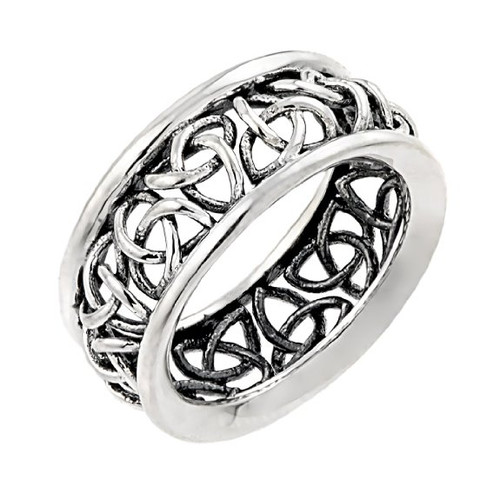 Sterling Silver Trinity Knot Band Celtic Wedding Ring