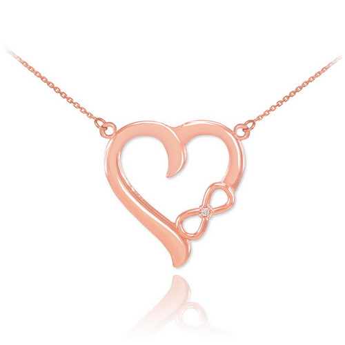 rose gold diamond infinity necklace