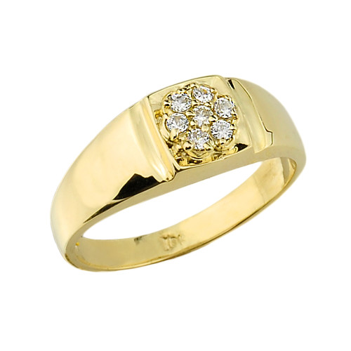Gold Diamond Wedding Men's Ring