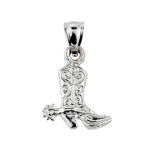 Sterling Silver Cowboy Boot Charm Pendant