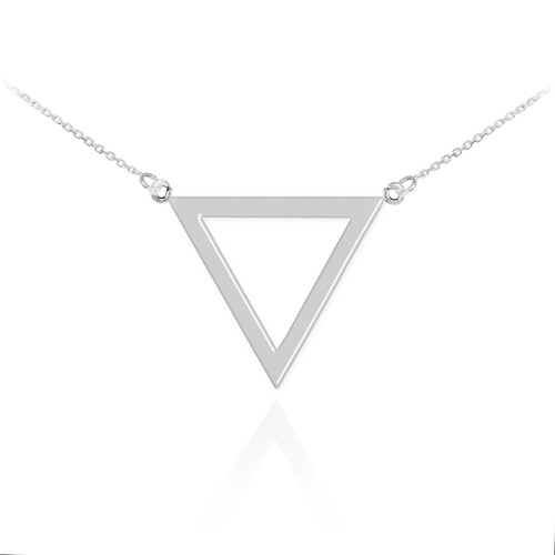 Polished Sterling Silver Triangle Necklace