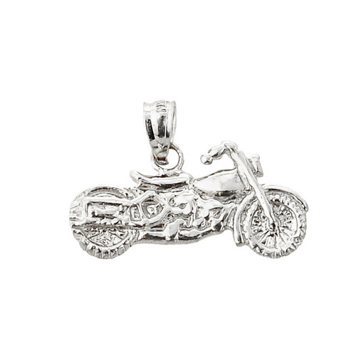 Sterling Silver Motorcycle Charm Pendant
