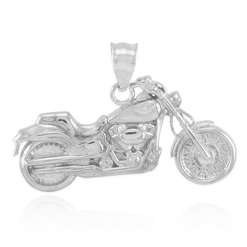 White Gold Motorcycle Pendant