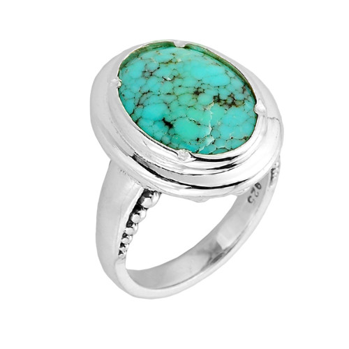 Sterling Silver Turquoise Gemstone Ladies Ring