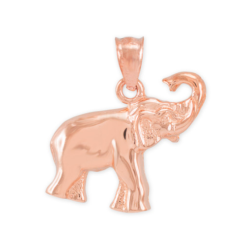 Rose Gold Elephant Charm Pendant Necklace