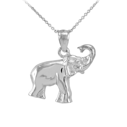 Sterling Silver Elephant Charm Pendant Necklace