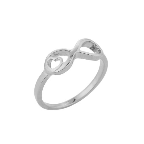 Sterling Silver Infinity with Heart Ring