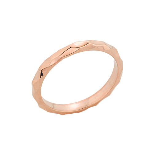 Rose Gold Textured Spike Stackable Ring