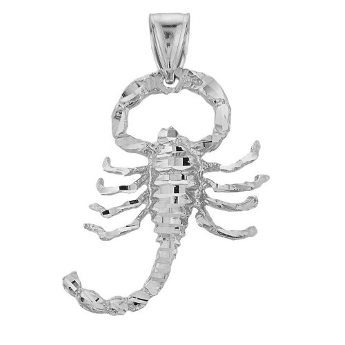 Polished White Gold Scorpion Pendant