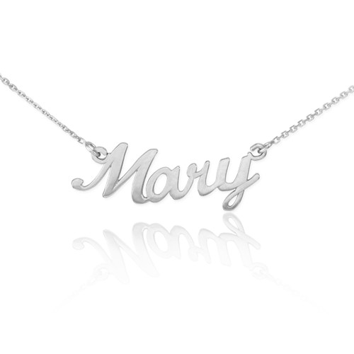 Sterling Silver Name Script Necklace "Mary"