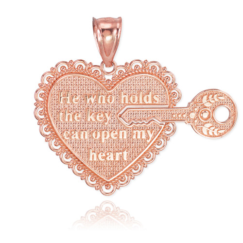 2pc Rose Gold "Key of my Heart" Detachable Pendant