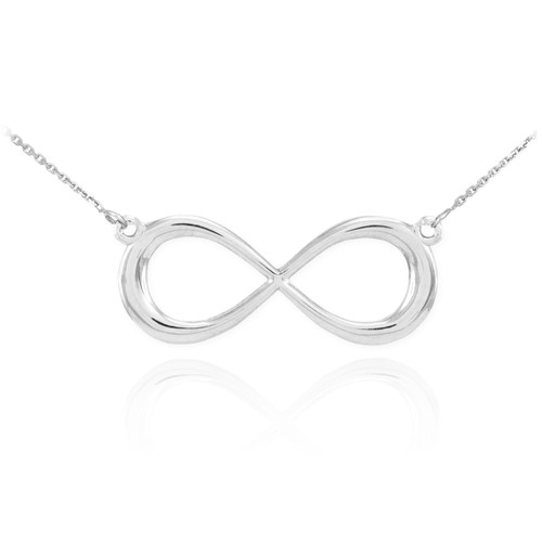 14K White Gold Infinity Dainty Necklace