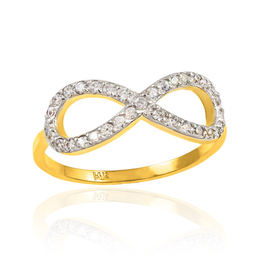 Gold CZ Infinity Ring
