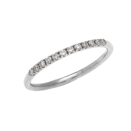 Diamond Stackable White Gold Wedding Band