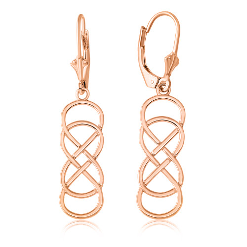 14K Rose Gold Double Infinity Earring Set