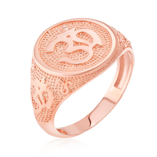 Rose Gold Om Symbol Harmony Men's Ring