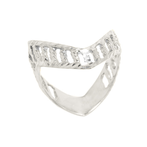 Sterling Silver Diamond-Cut Open Work Thumb Ring