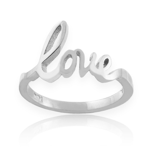 Sterling Silver "Love" Script Ring